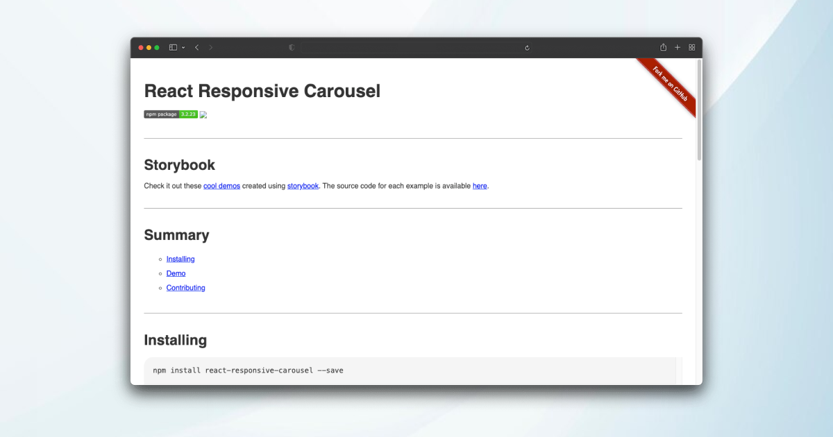 React Responsive Carousel