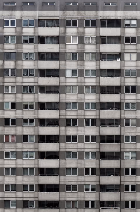 a very tall building with lots of windows