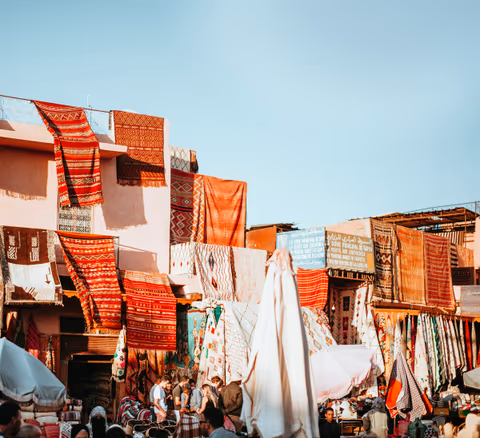 textiles hanging on roof