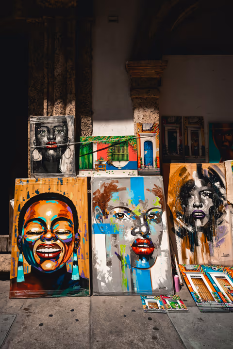 paintings on a wall